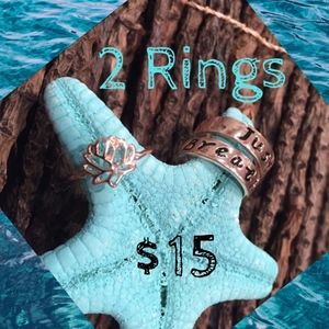 Lotus & Just Breathe Ring Bundle (size 6)